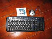 Wireless Keyboard,  Black keys and silver shortcut buttons